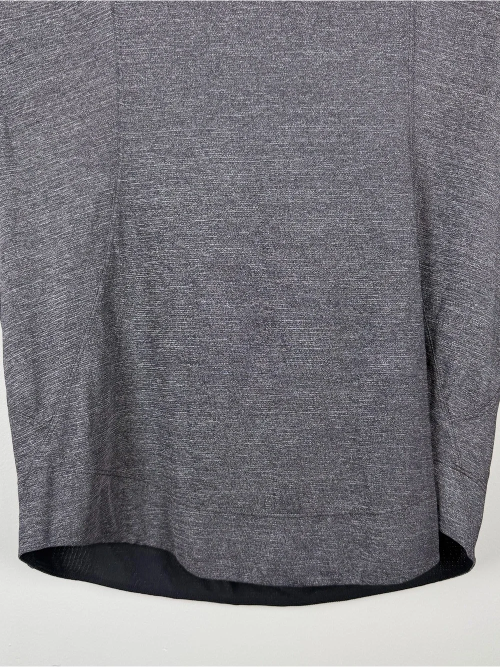 Lululemon Gait Keeper Short Sleeve Heathered Gray W3AU5S Black Running Top Sz 10